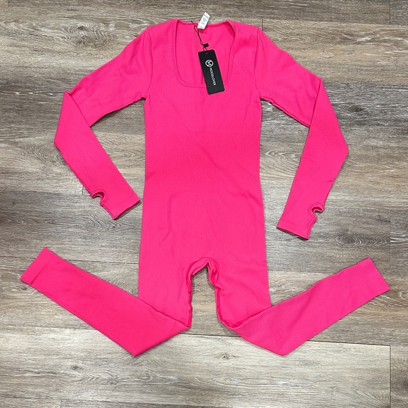 mooslover Pants - NWT! Hot Pink One Piece Workout Suit
